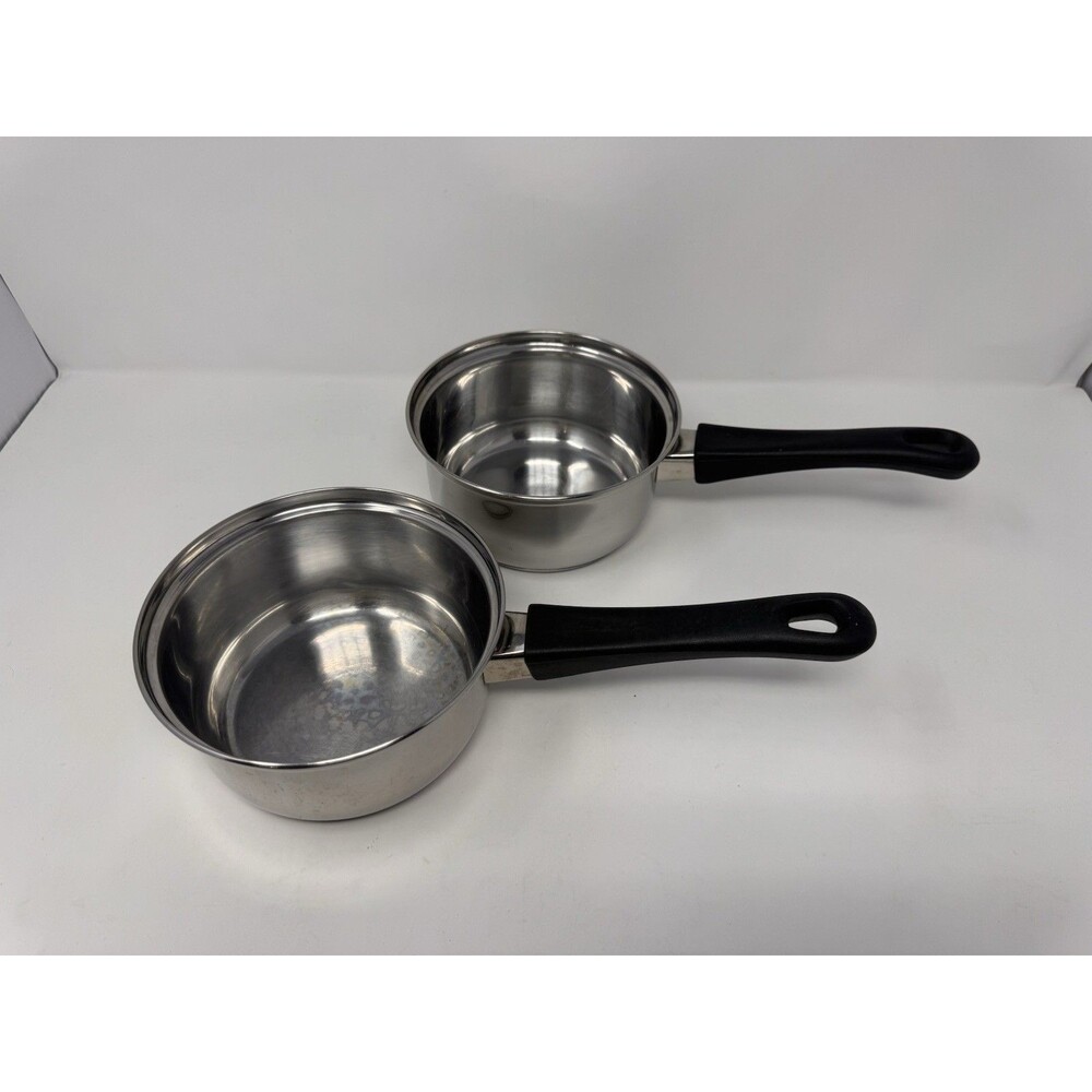 Tramontina 1 Qt Stainless Steel Saucepan Lot of 2 No Lids Black Handle